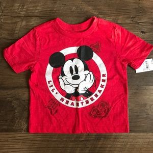 DISNEY Mickey Mouse Valentine Heart Breaker Tee Shirt 2T NWT